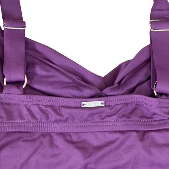 Anne Cole Plum Twisted Front Underwired Tankini Top Size 34B - Picture 5 of 10